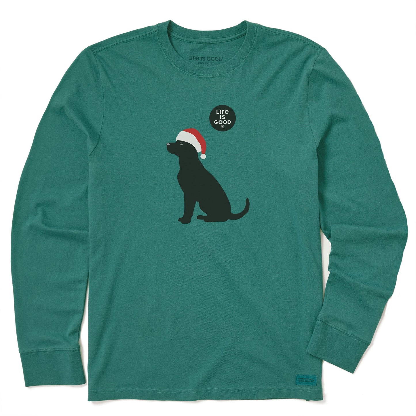 Men's Santa Dog Long Sleeve Crusher Tee