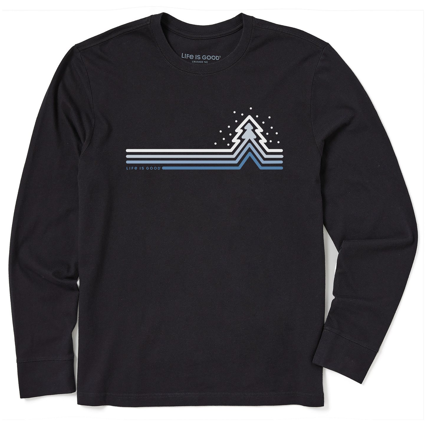 Men's Cool Tree Stripes with Snow Long Sleeve Crusher Tee
