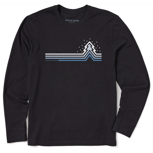 Men's Cool Tree Stripes with Snow Long Sleeve Crusher Tee