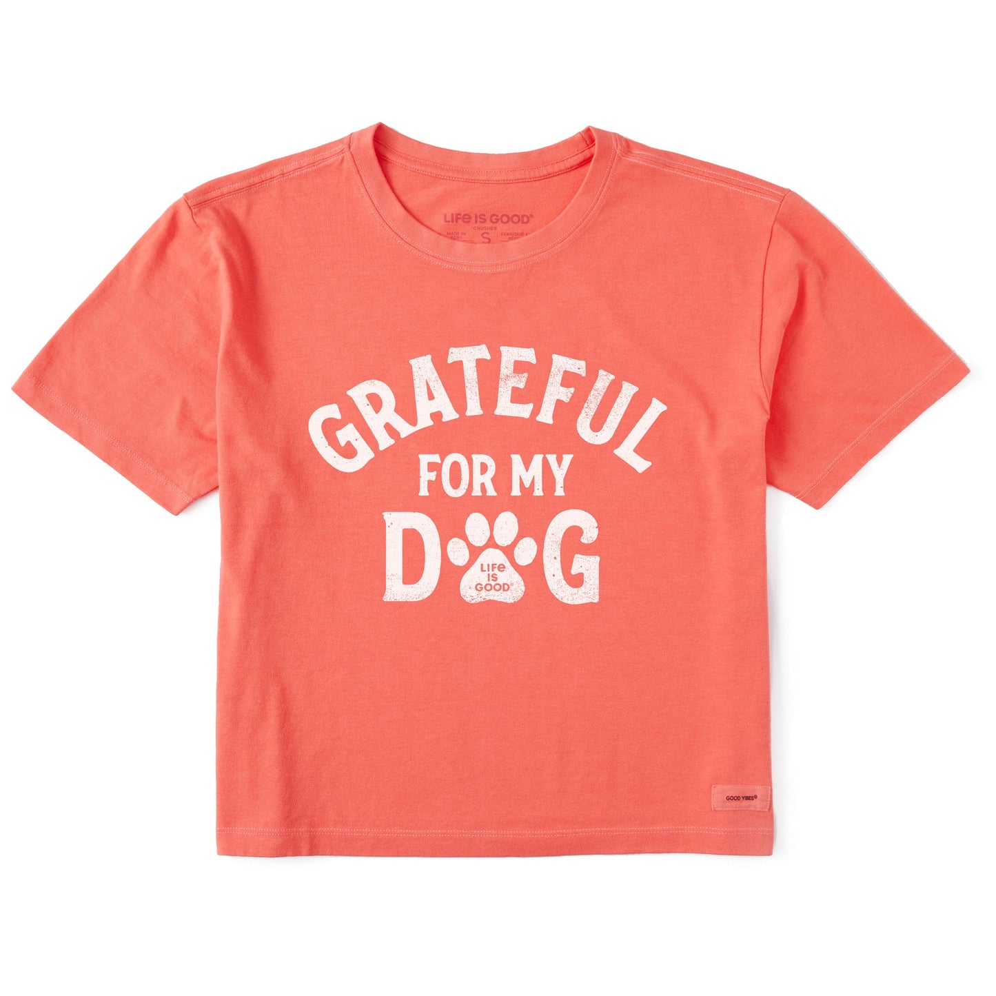 Women's Grateful for my Dog Short Sleeve Crusher Boxy Tee
