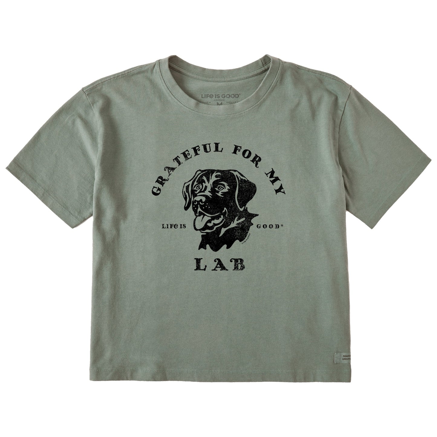 Women's Grateful for my Lab Short Sleeve Crusher Boxy Tee