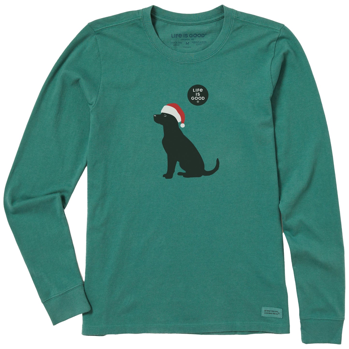 Women's Santa Dog Long Sleeve Crusher Tee