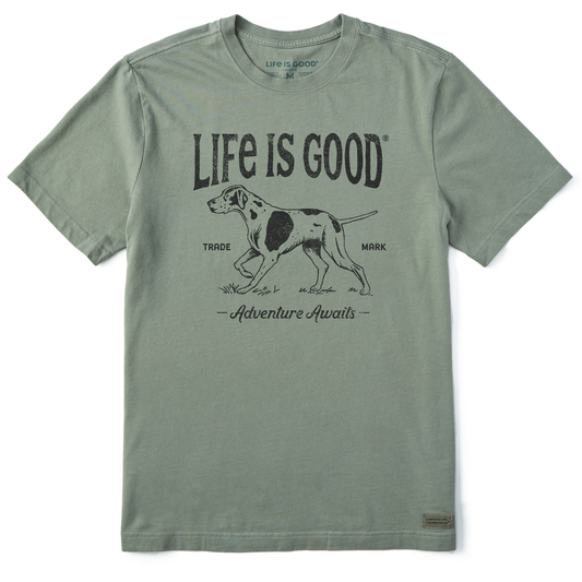 Men's Adventure Awaits Hunting Dog Short Sleeve Crusher-LITE Tee