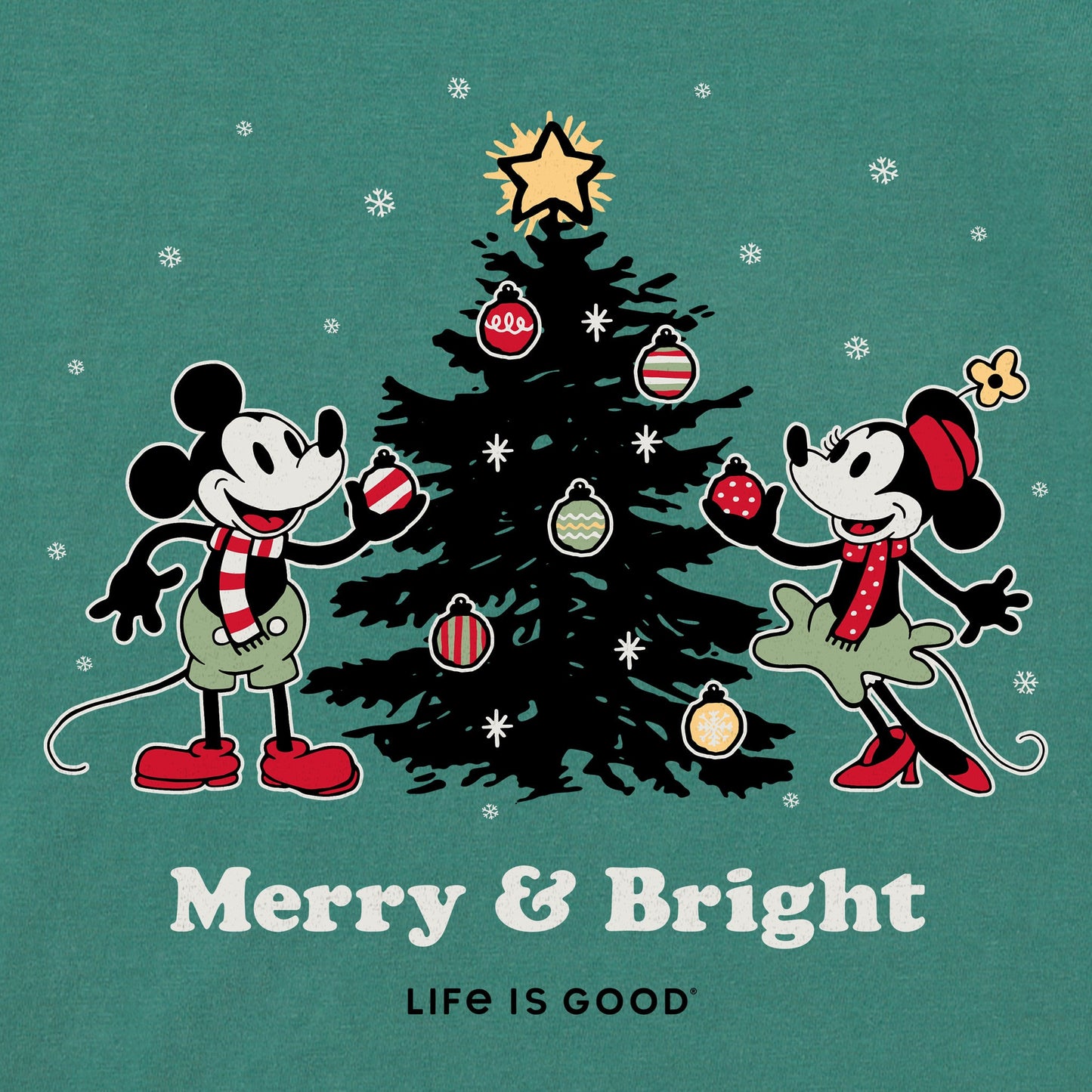 Kids Merry & Bright Willie Xmas Tree Long Sleeve Crusher Tee