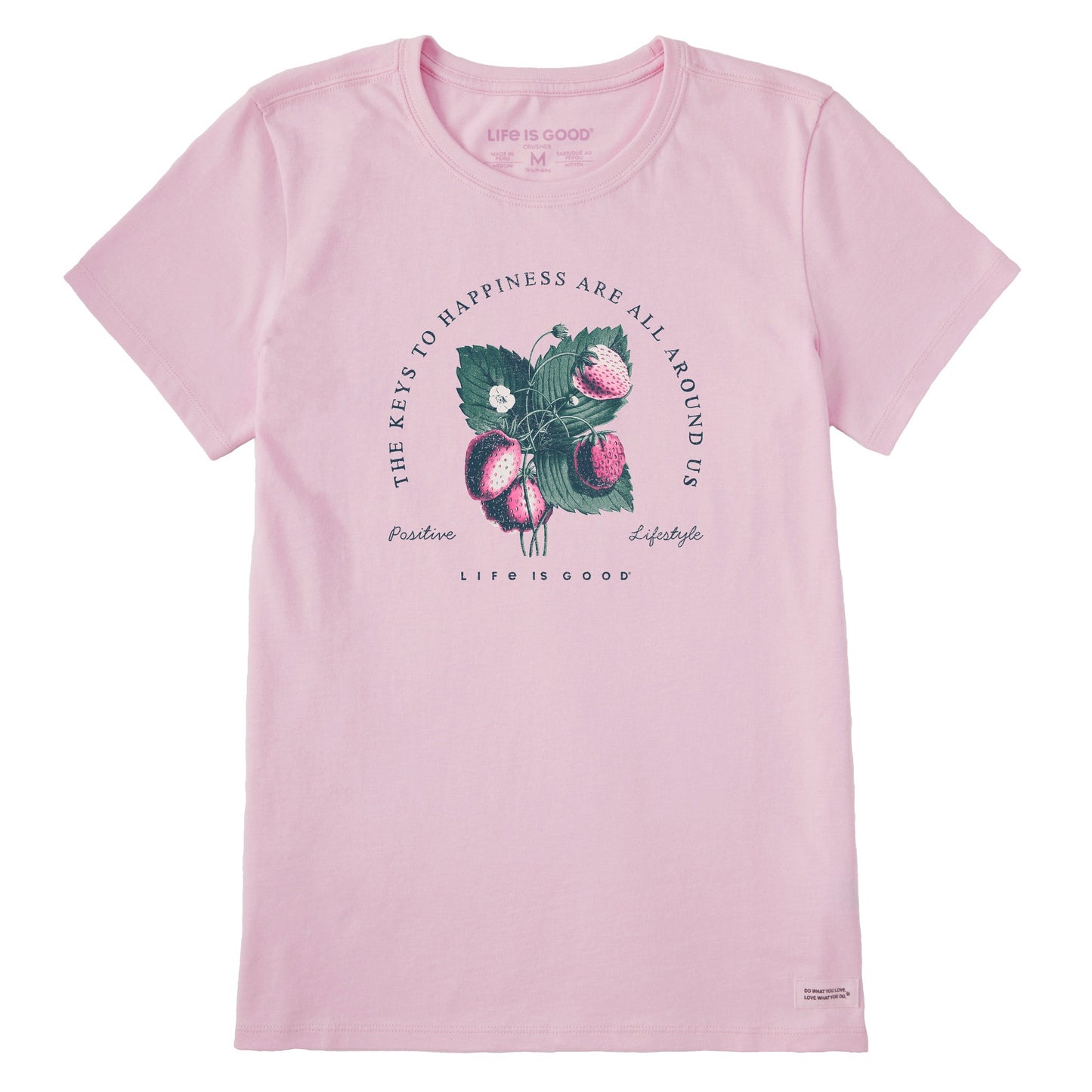 Women's Antique Keys to Happiness Flowers Short Sleeve Tee