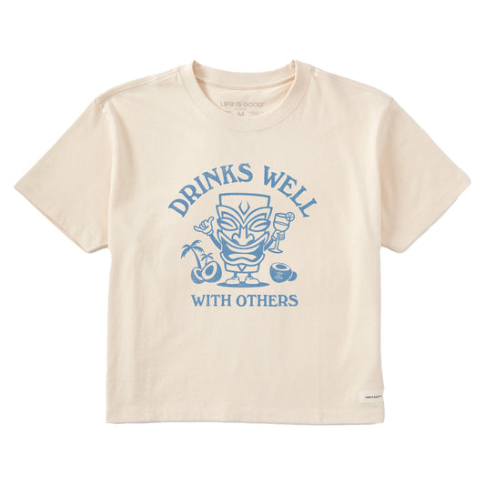 Women's Drinks Well Tiki Short Sleeve Crusher Boxy Tee