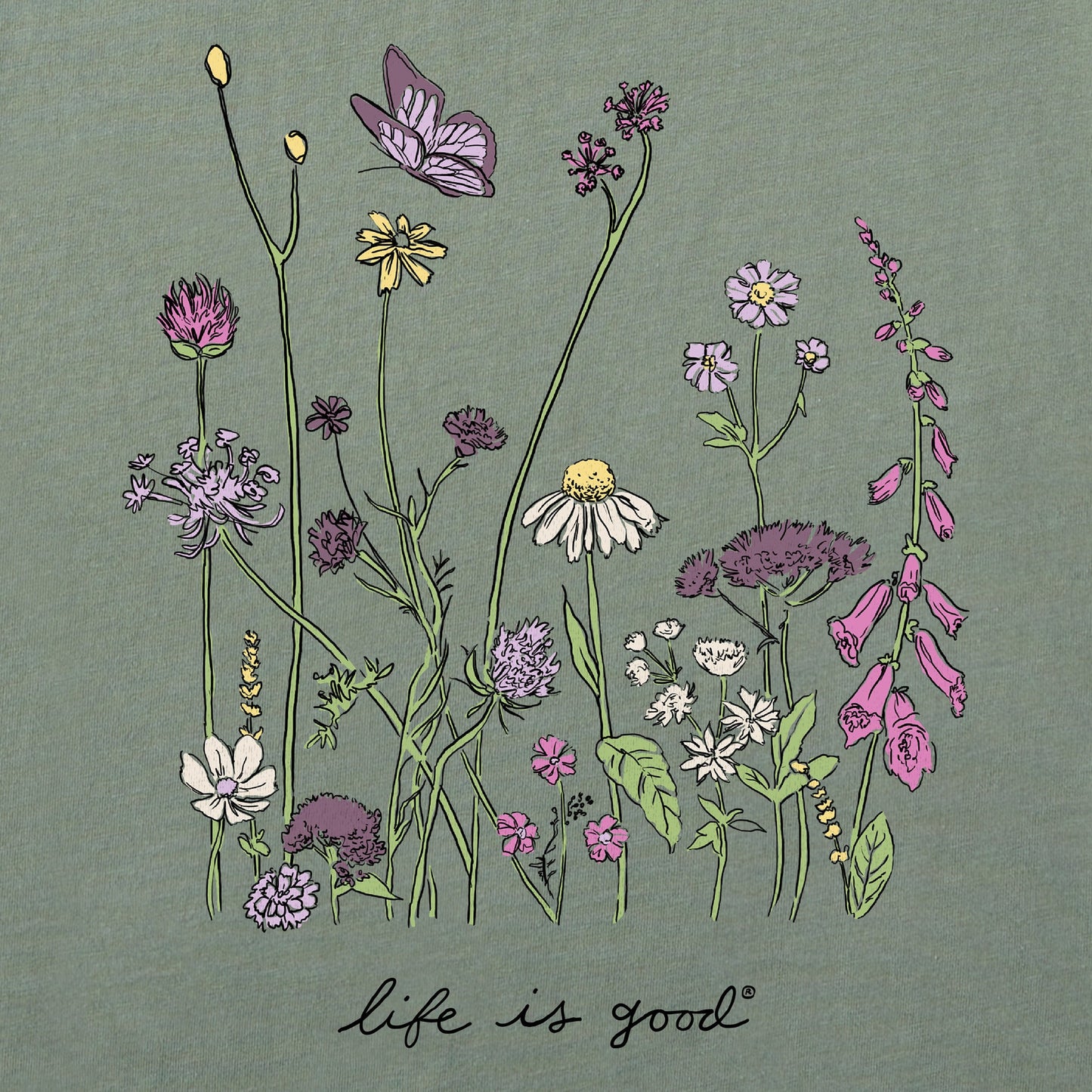 Women's Realaxed Wildflowers Short Sleeve Tee