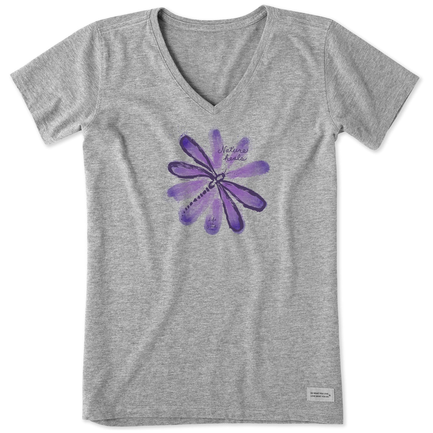 Women's Nature Heals Dragonfly Short Sleeve Vee