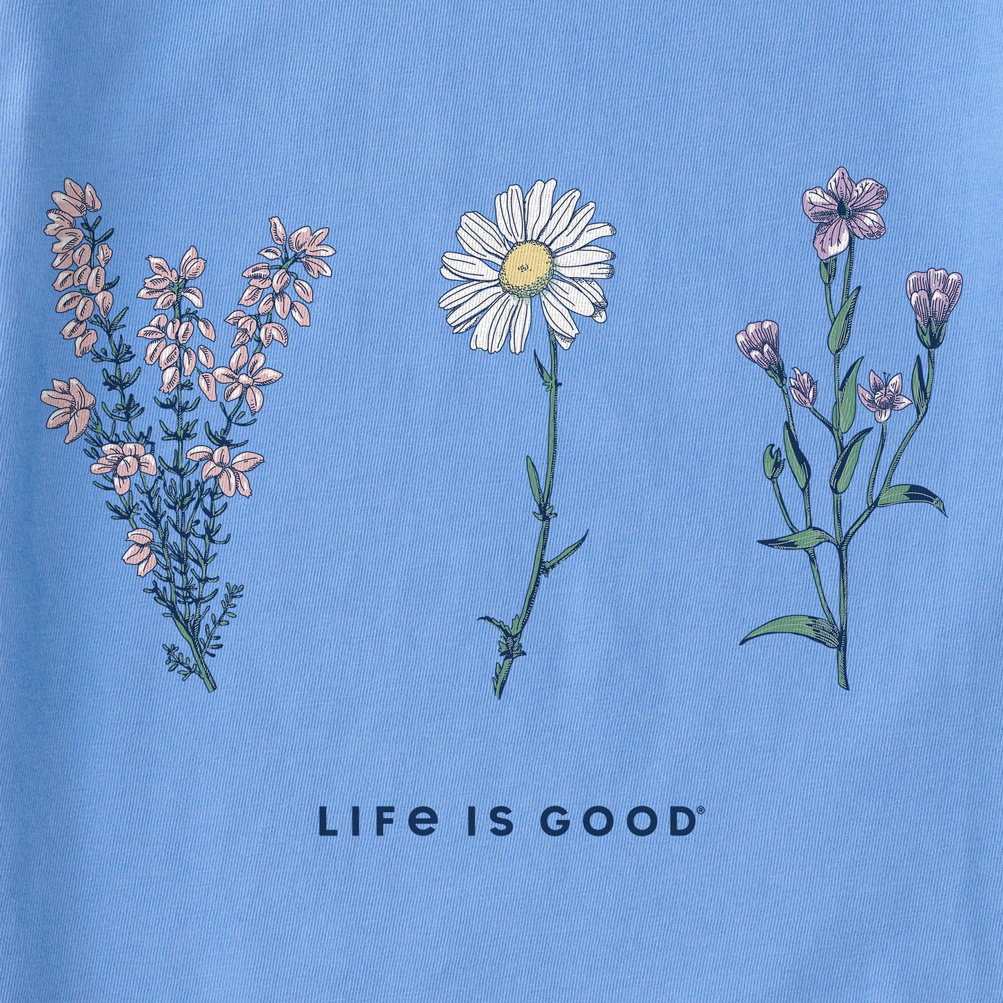 Women's Detailed Wildflowers Short Sleeve Crusher Boxy Tee