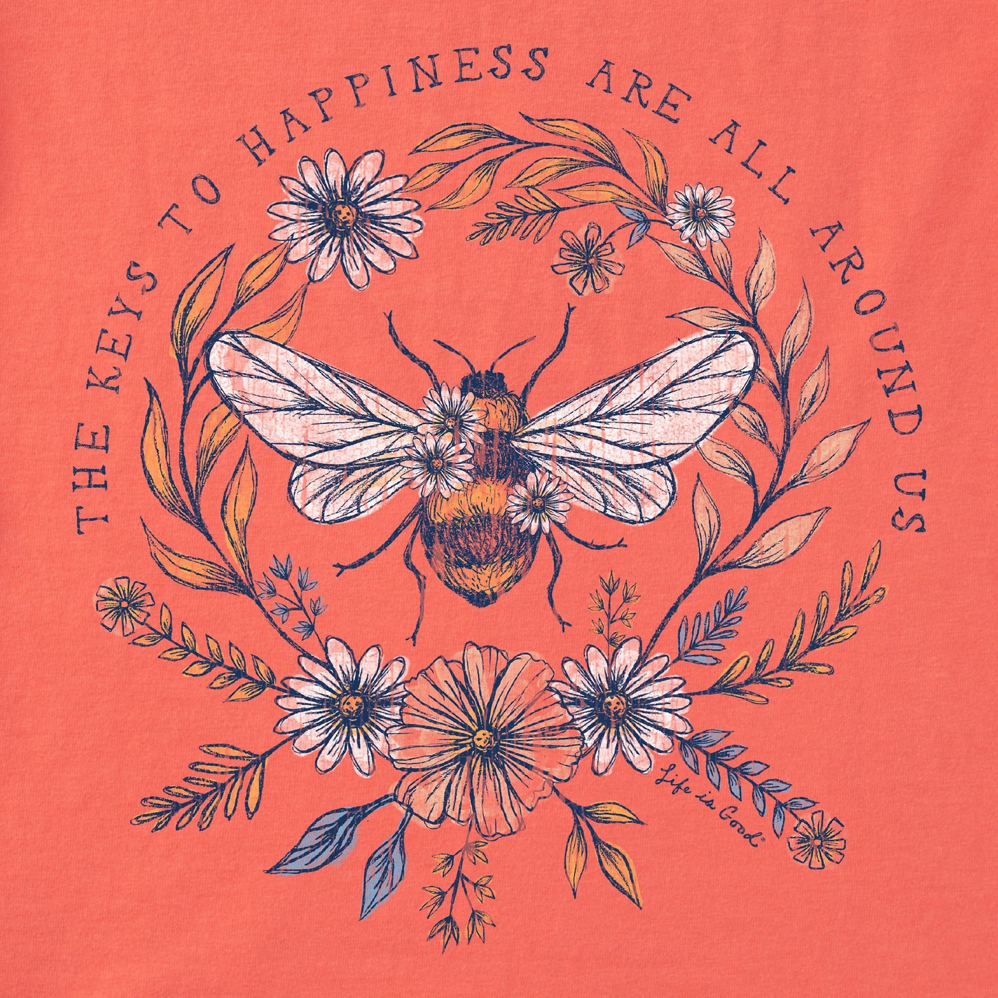Women's Bee Happiness All Around Short Sleeve Crusher Boxy Tee