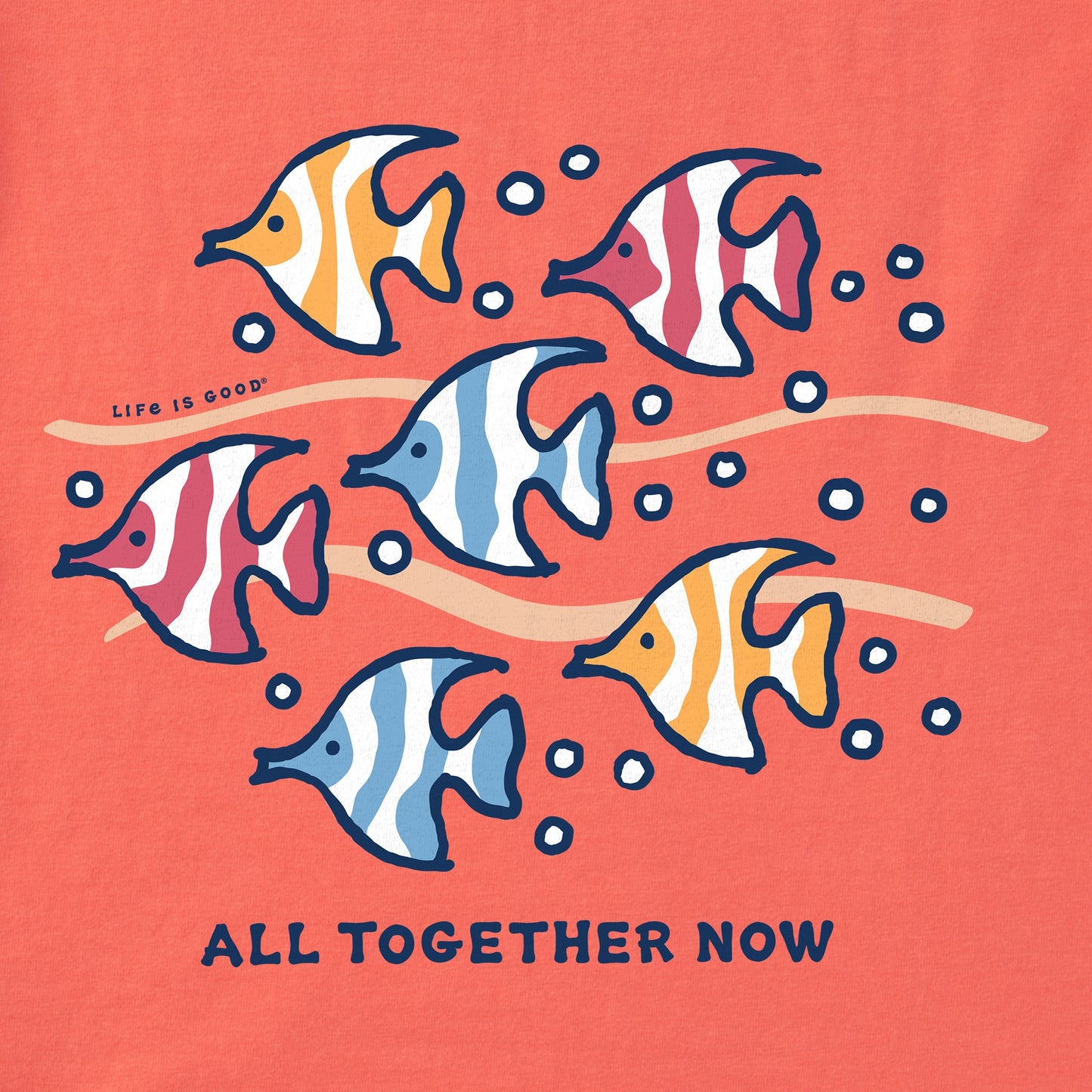 Women's All Together Now Fish Short Sleeve Crusher Boxy Tee