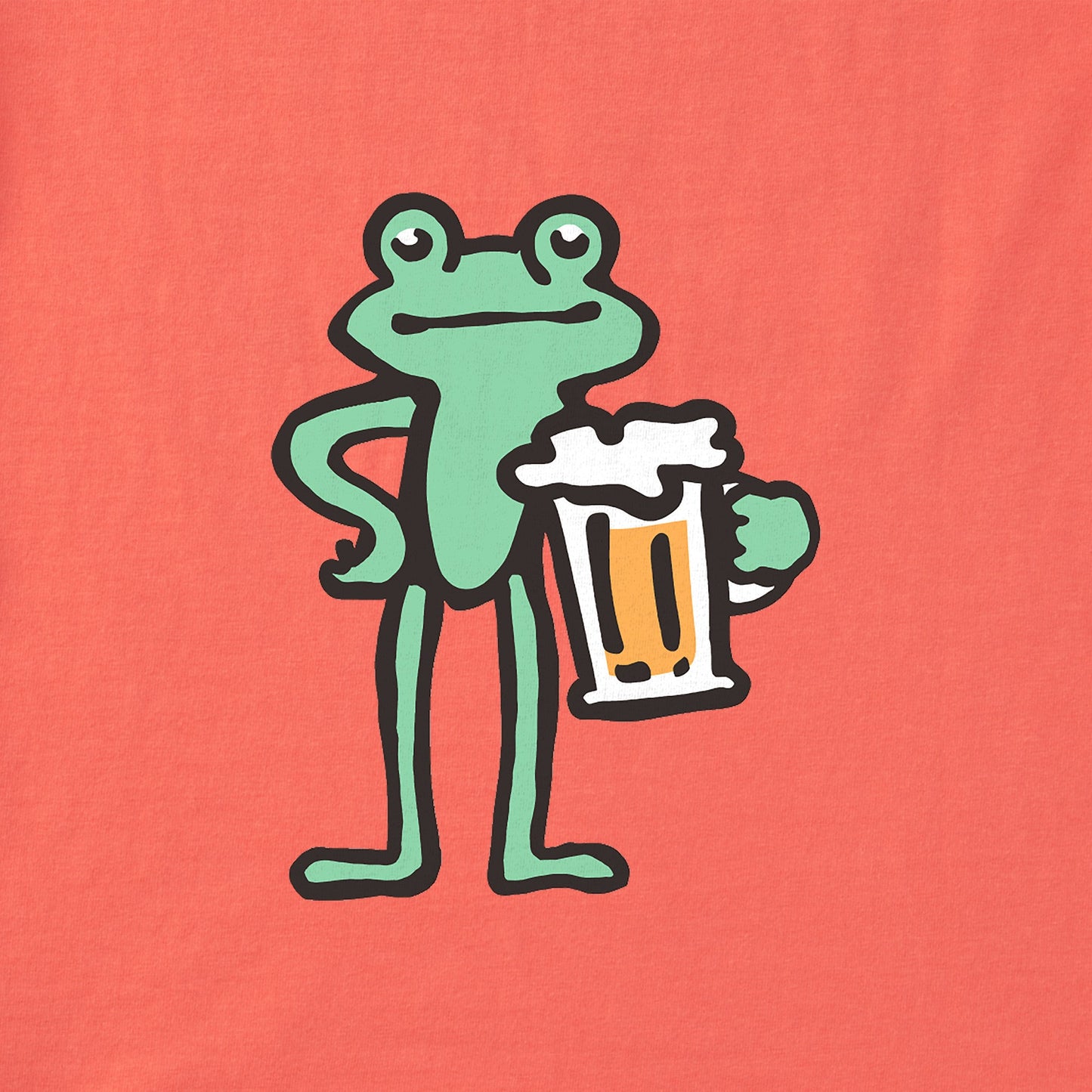 Women's Frog with Beer Short Sleeve Crusher Boxy Tee