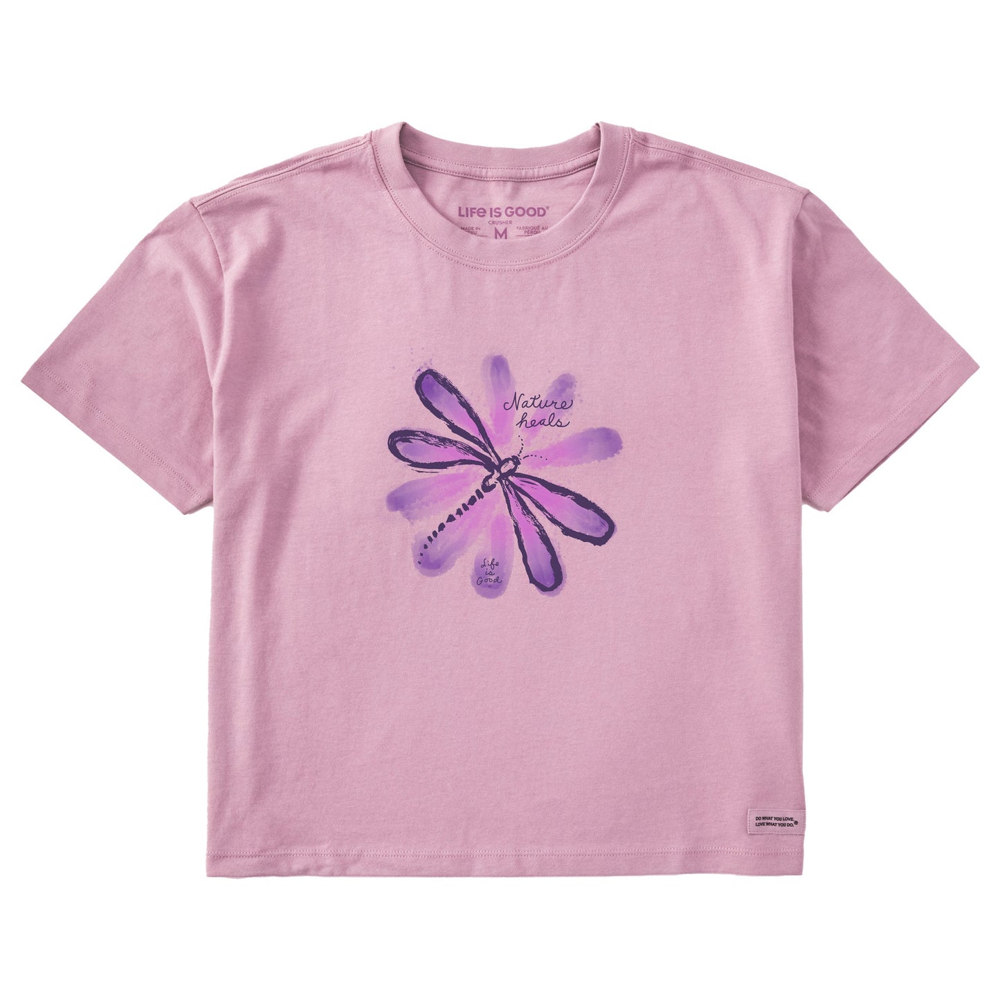Women's Nature Heals Dragonfly Short Sleeve Crusher Boxy Tee