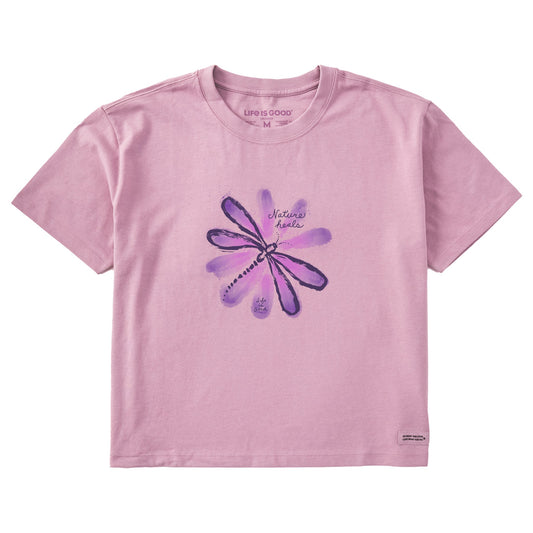 Women's Nature Heals Dragonfly Short Sleeve Crusher Boxy Tee