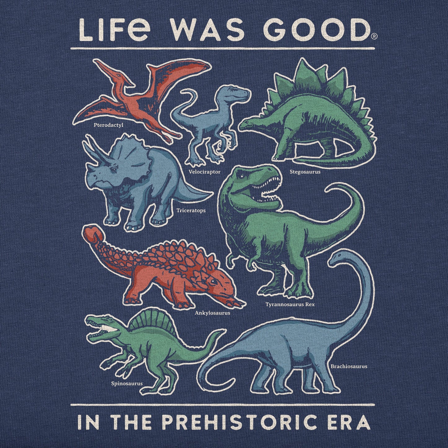 Kids Life was Good Prehistoric Era Short Sleeve Crusher Tee