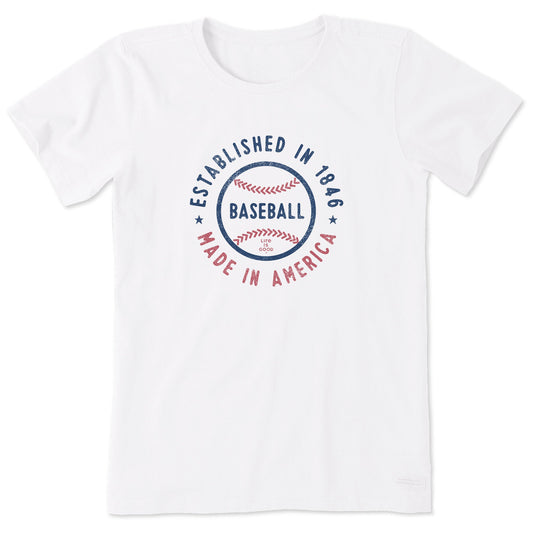 Women's Est. in 1846 Baseball Short Sleeve Crusher Tee