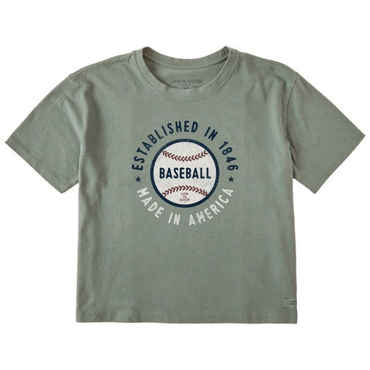 Women's Est. in 1846 Baseball Short Sleeve Crusher Boxy Tee