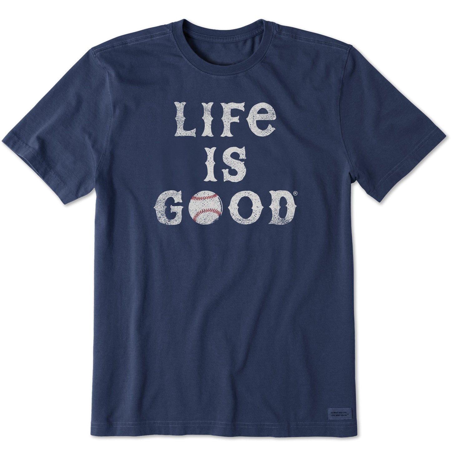 Men's Life is Good Baseball Short Sleeve Crusher Tee