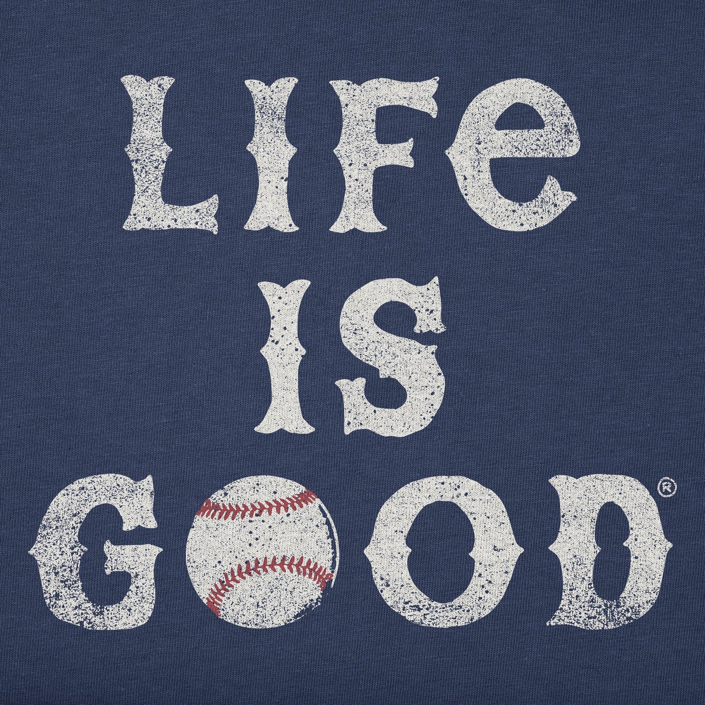 Men's Life is Good Baseball Short Sleeve Crusher Tee