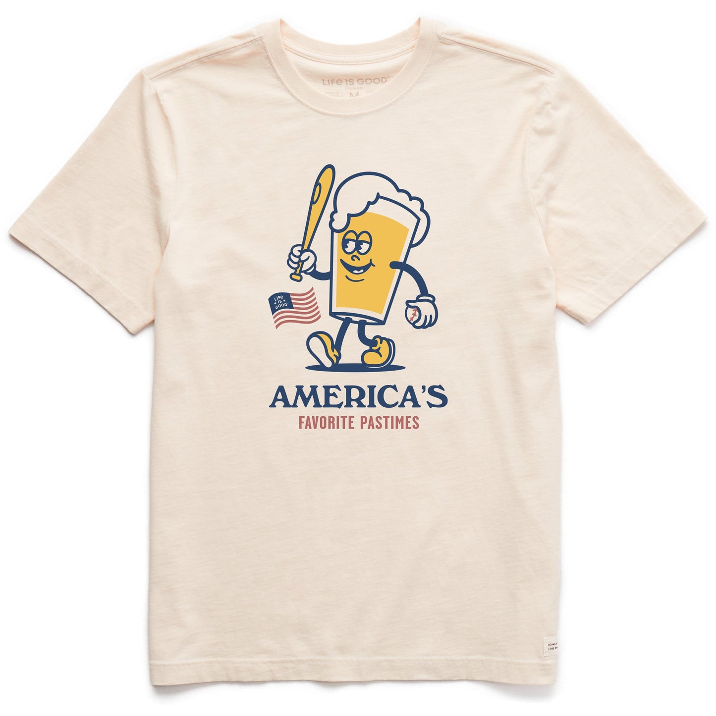 Men's America's Favorite  Baseball Beer Short Sleeve Crusher Tee