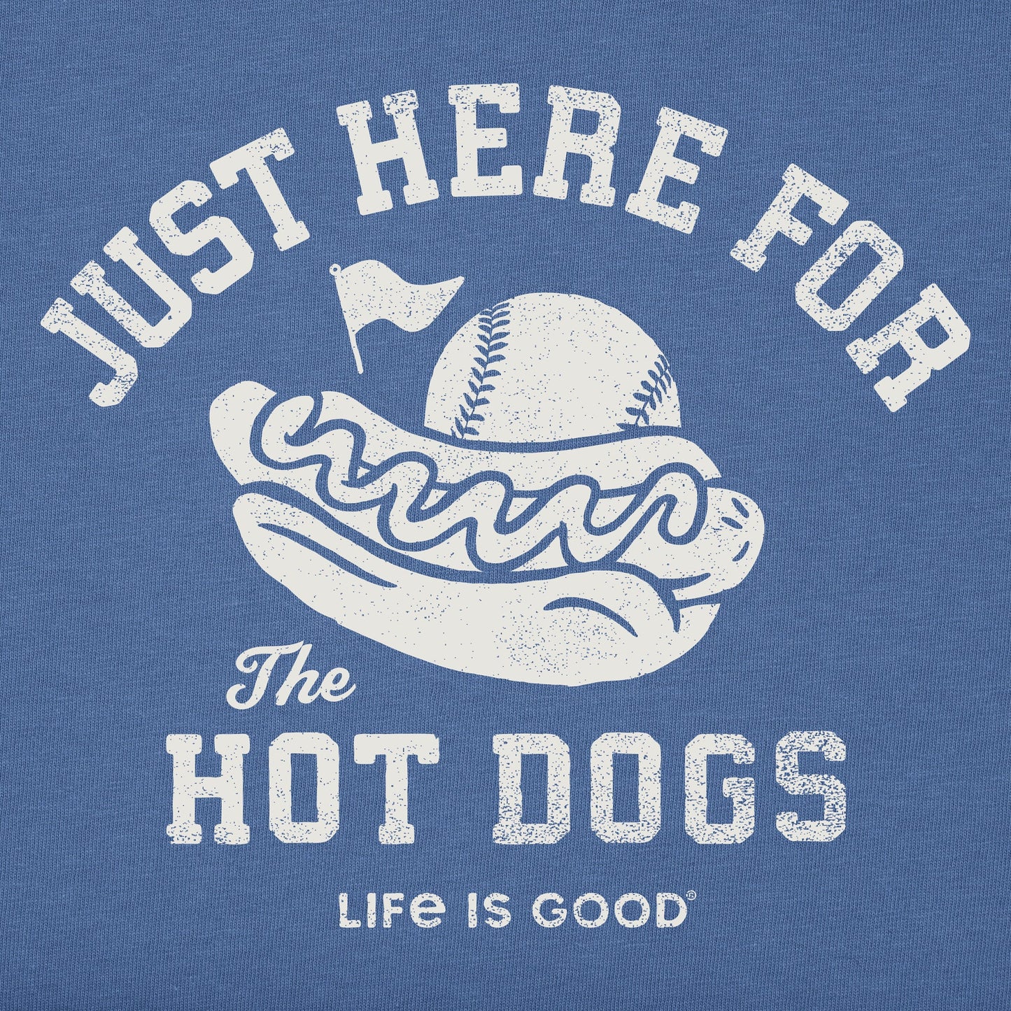 Kids Here for the Hot Dogs Baseball Short Sleeve Crusher Tee