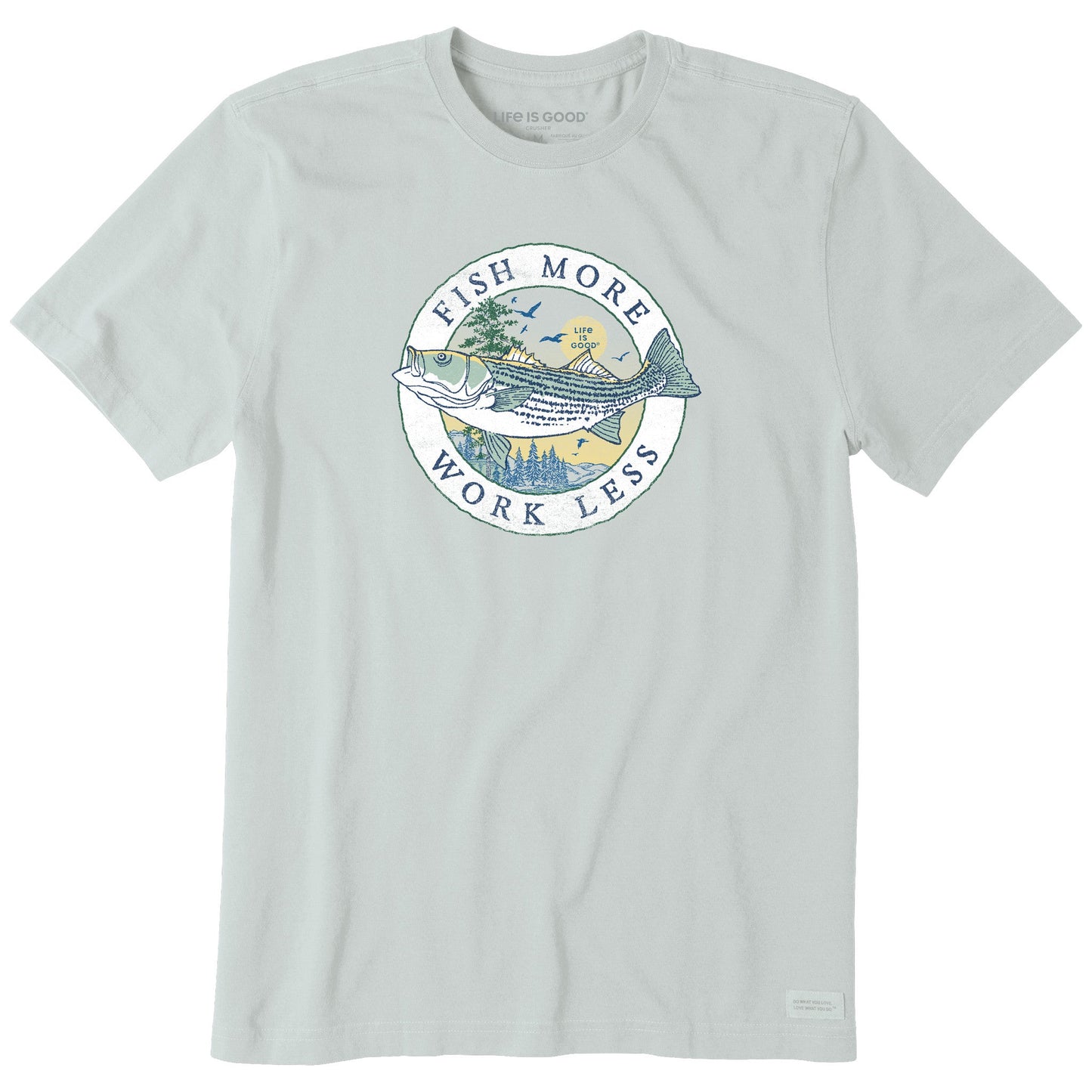 Men's Fineline Fish More Work Less Short Sleeve Crusher Tee