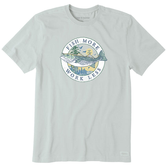 Men's Fineline Fish More Work Less Short Sleeve Crusher Tee