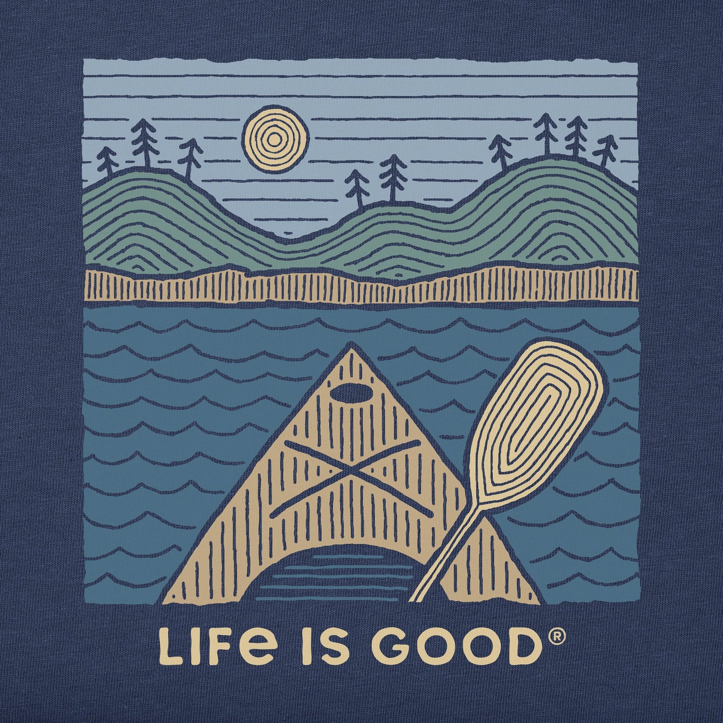 Men's Woodblock Kayak Short Sleeve Tee