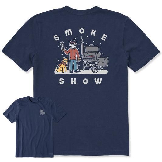 Men's Snowy Smoke Show Jake & Rocket Short Sleeve Crusher Tee