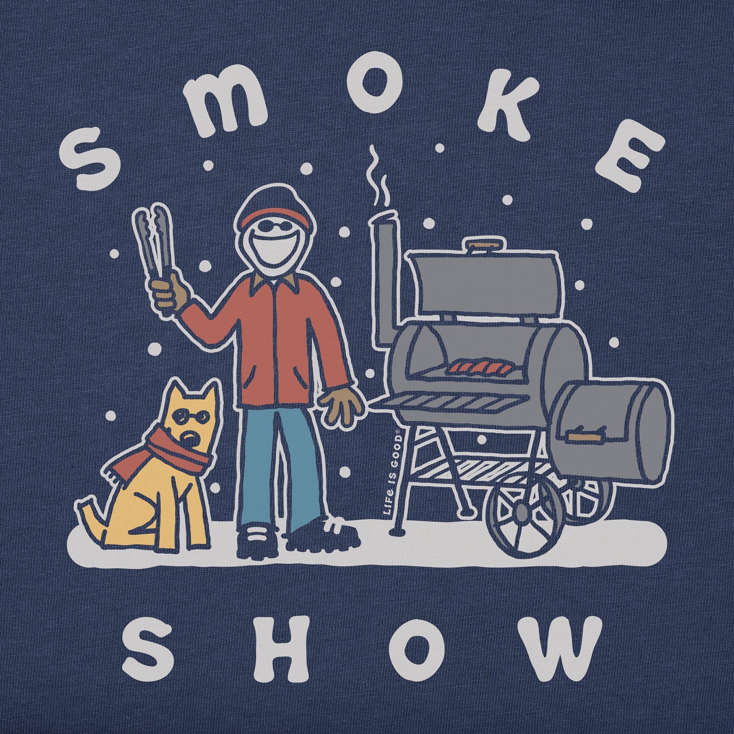 Men's Snowy Smoke Show Jake & Rocket Short Sleeve Crusher Tee