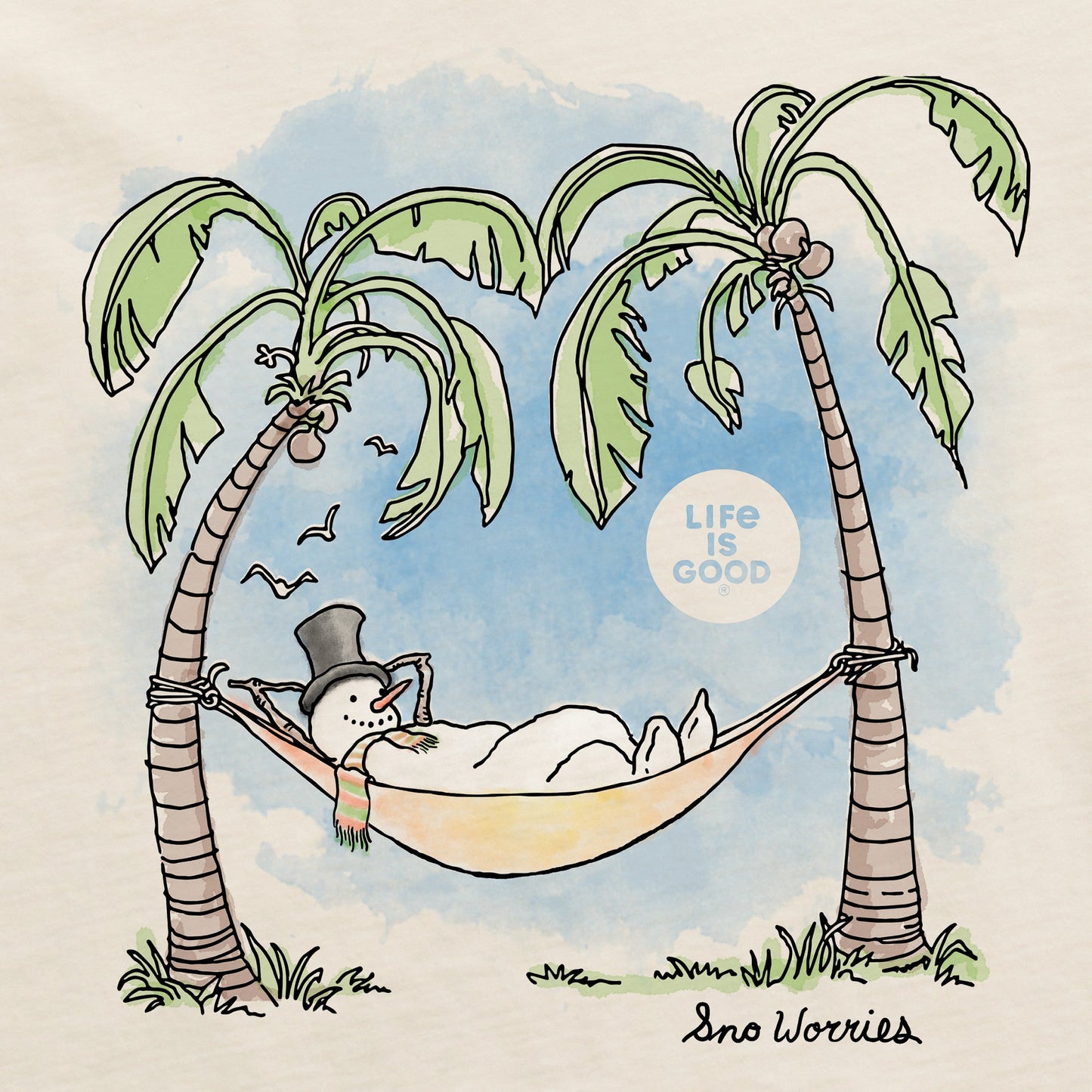 Men's Snow Worries Hammock Short Sleeve Crusher Tee