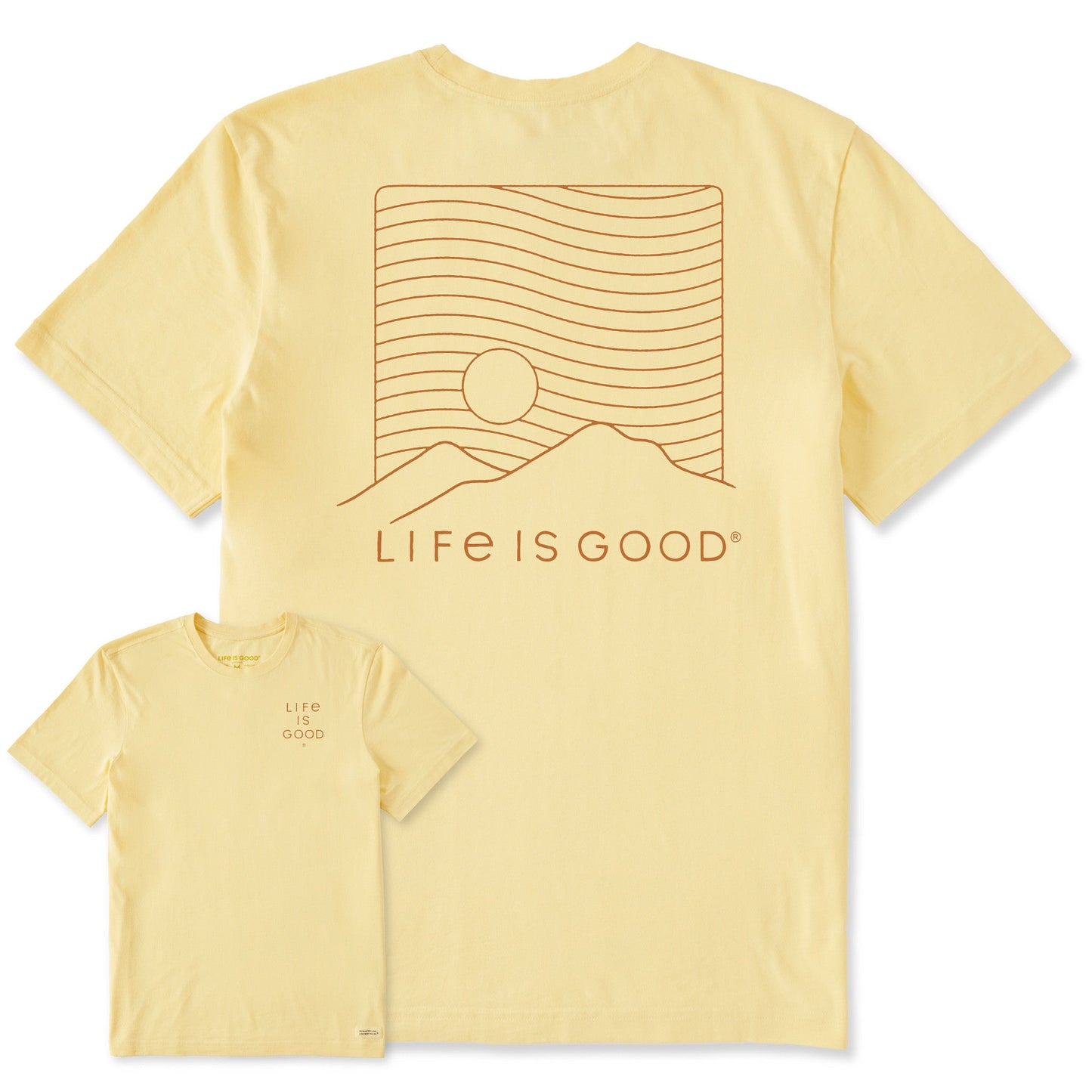 Men's Life is Good Mountain Lines Short Sleeve Crusher Tee