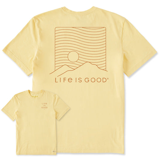 Men's Life is Good Mountain Lines Short Sleeve Crusher Tee