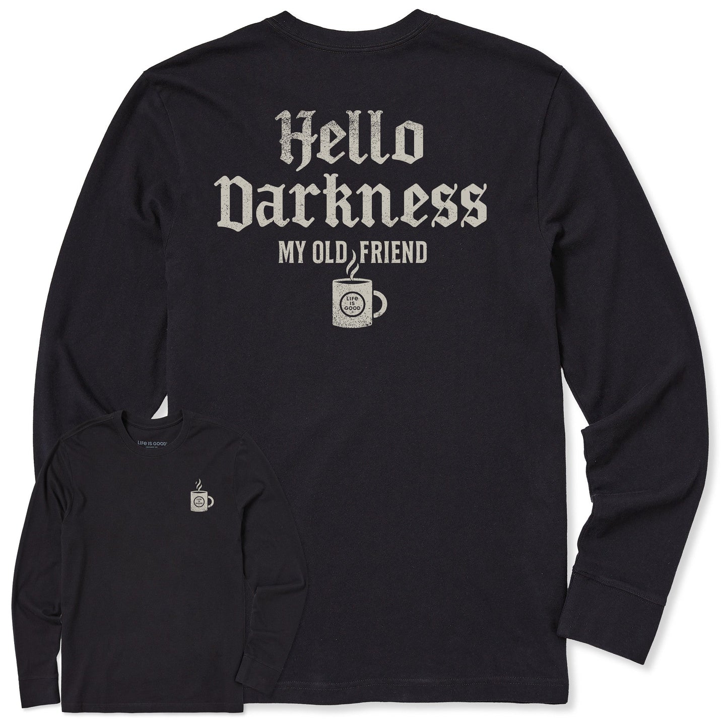Men's Hello Darkness Coffee Long Sleeve Crusher Tee