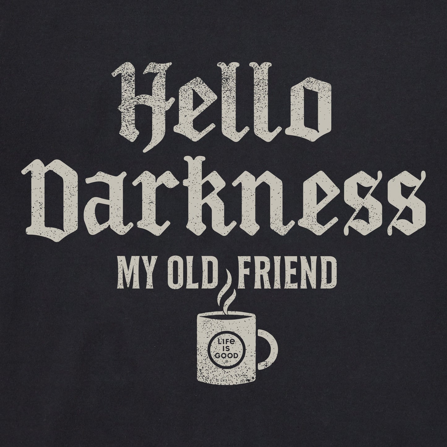 Men's Hello Darkness Coffee Long Sleeve Crusher Tee