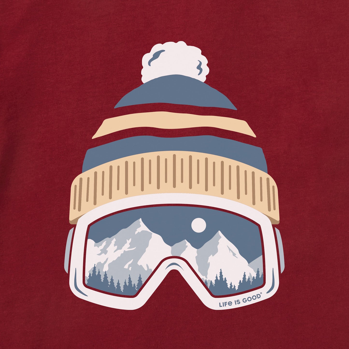 Men's Ski Goggles Hat Long Sleeve Crusher Tee