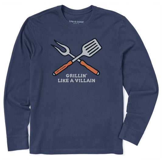 Men's Grillin like a Villain Long Sleeve Crusher Tee