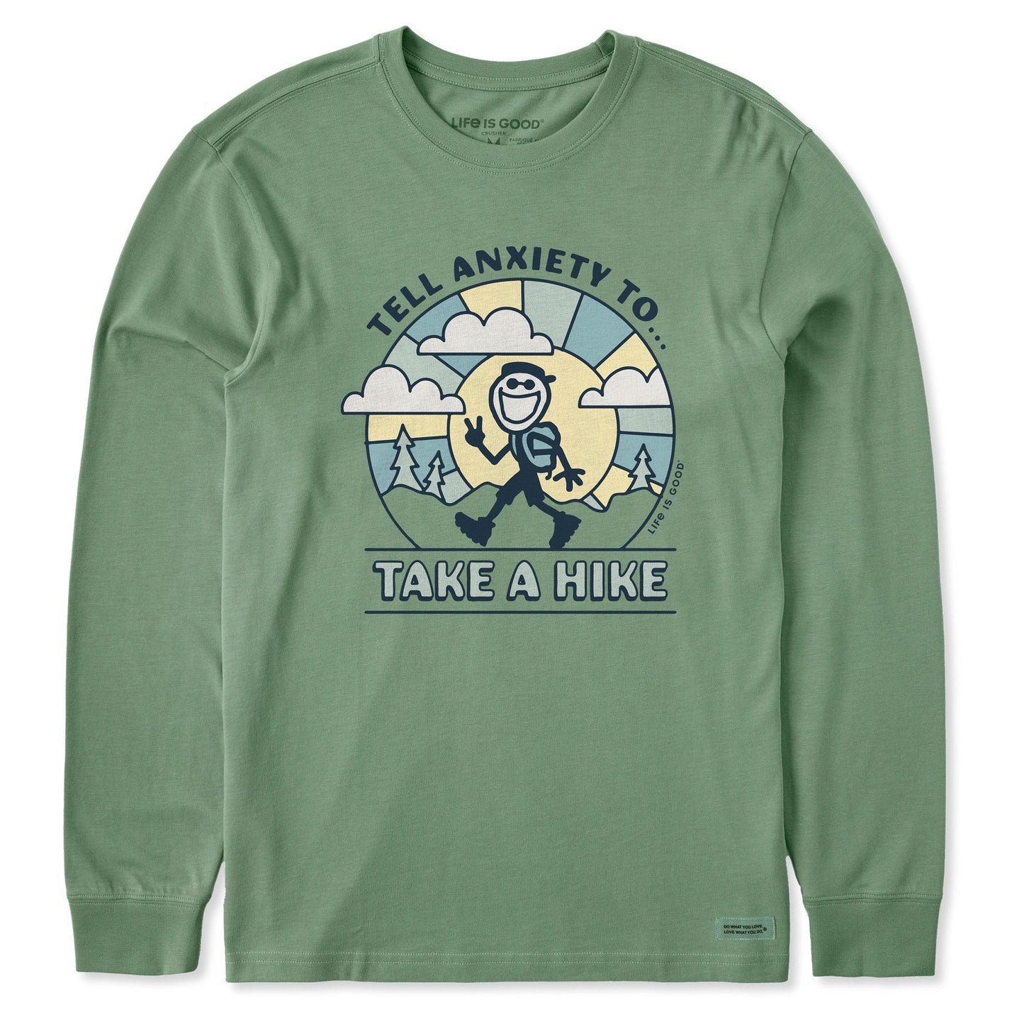 Men's Tell Anxiety to Take a Hike Jake Long Sleeve Crusher Tee