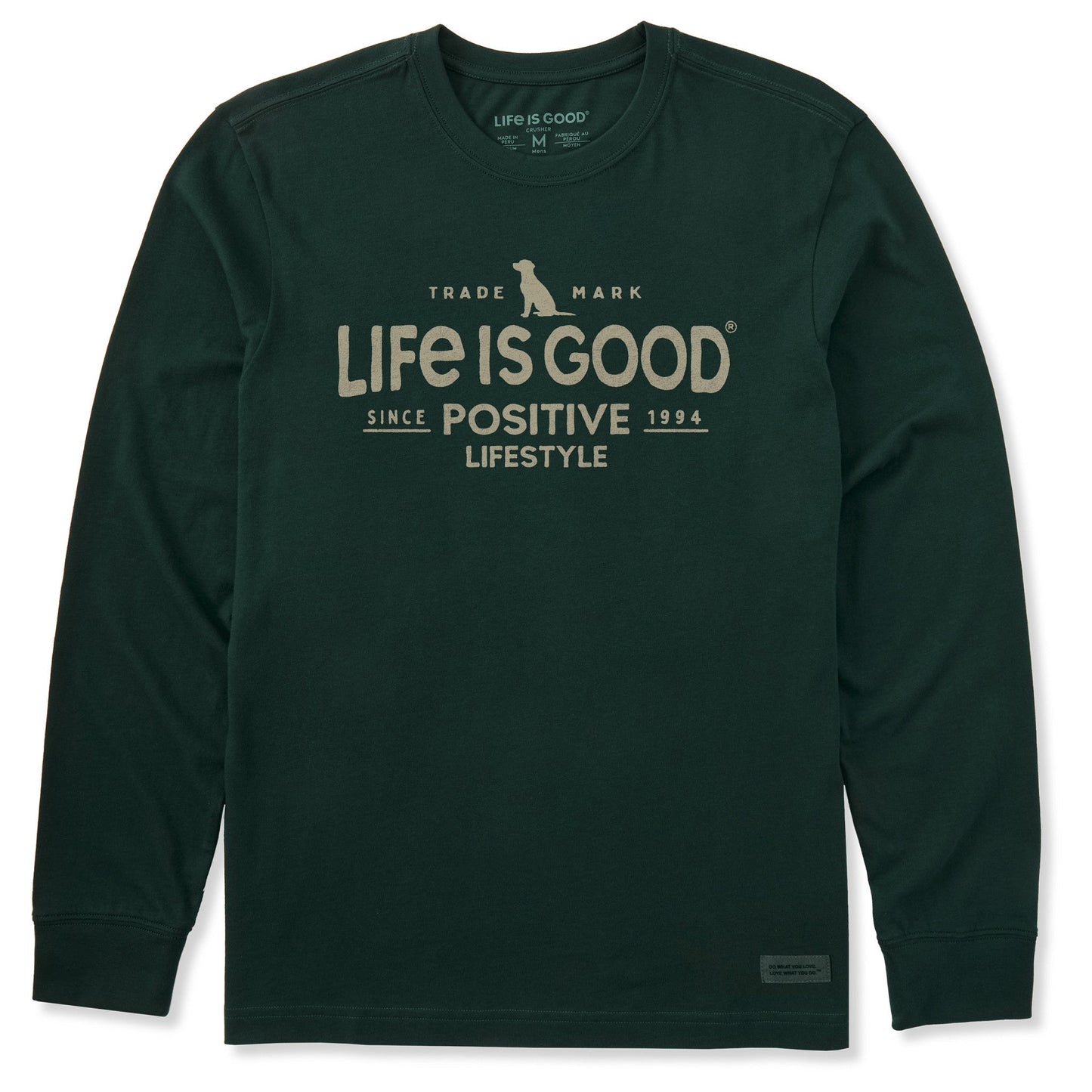 Men's Positive Lifestyle Dog Long Sleeve Crusher Tee