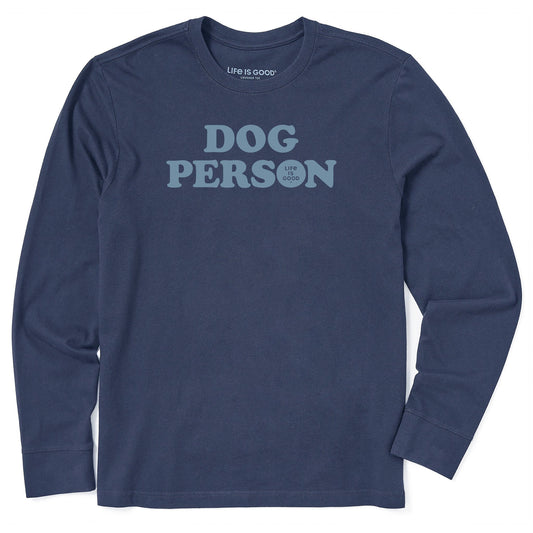 Men's Dog Person Text Long Sleeve Crusher Tee