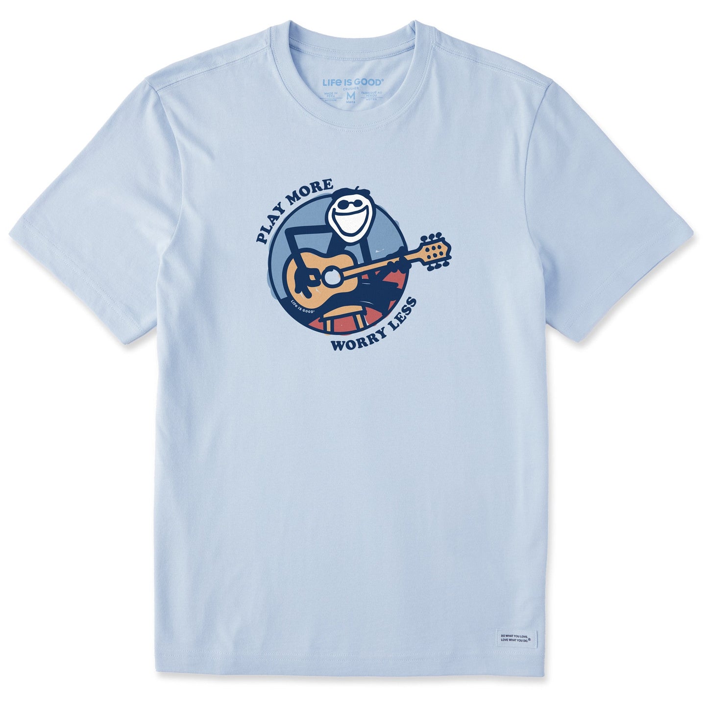 Men's Play More Worry Less Jake Guitar Short Sleeve  Tee