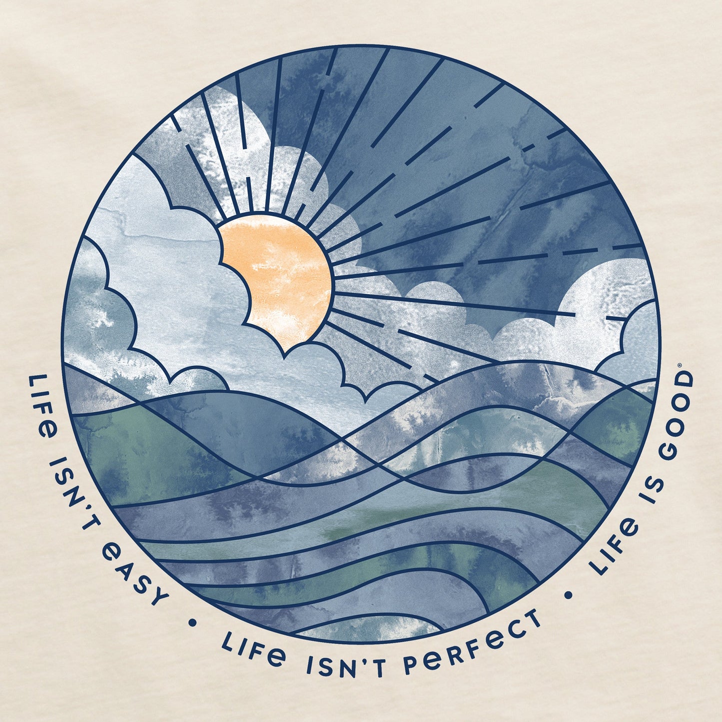 Men's Life Isn't Easy Sun & Waves Short Sleeve  Tee