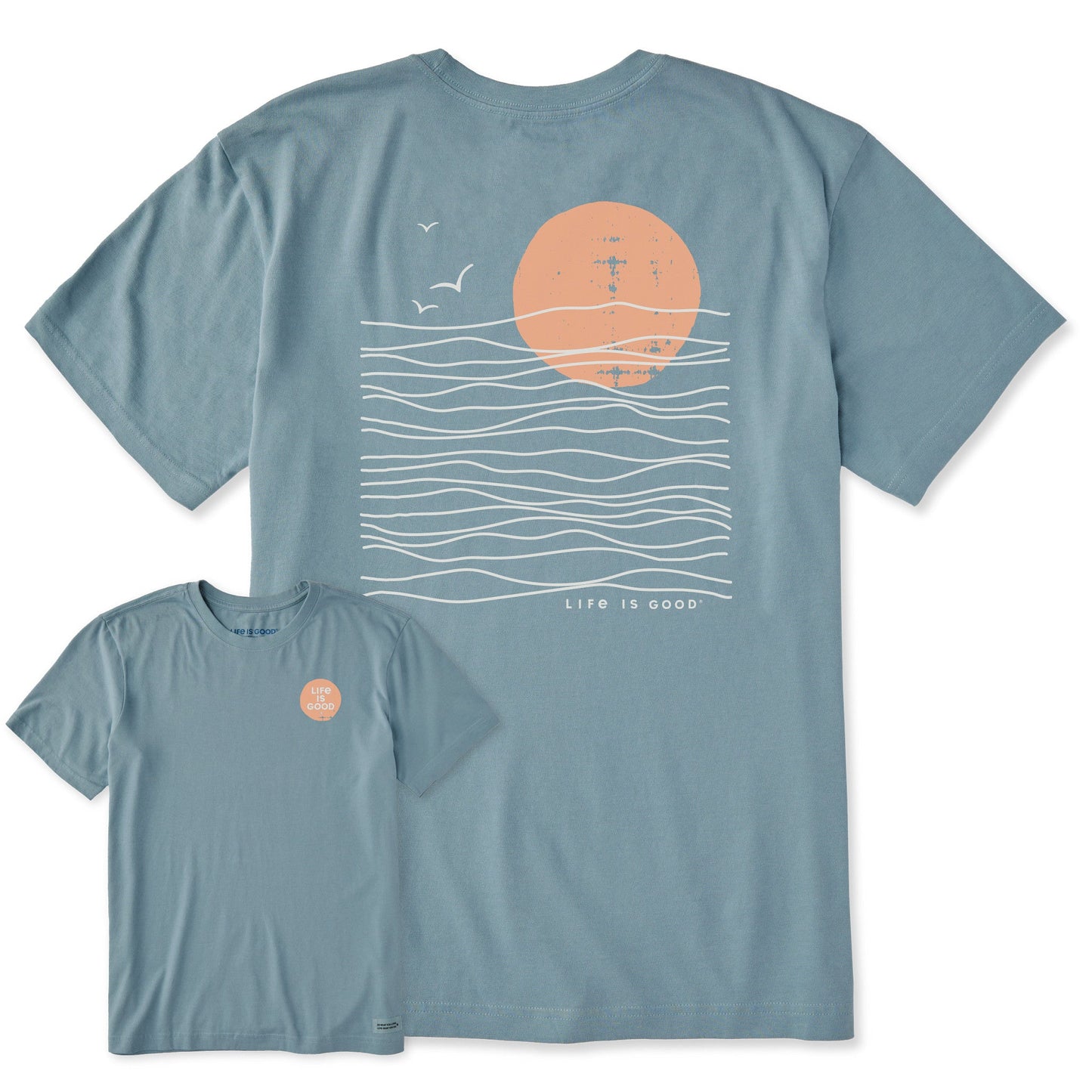 Men's Life is Good Sunset Waves Short Sleeve Tee