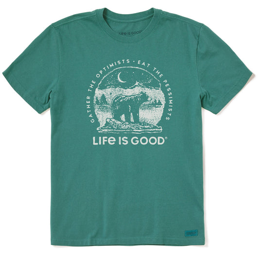 Men's Gather the Optimists Bear Short Sleeve Crusher Tee