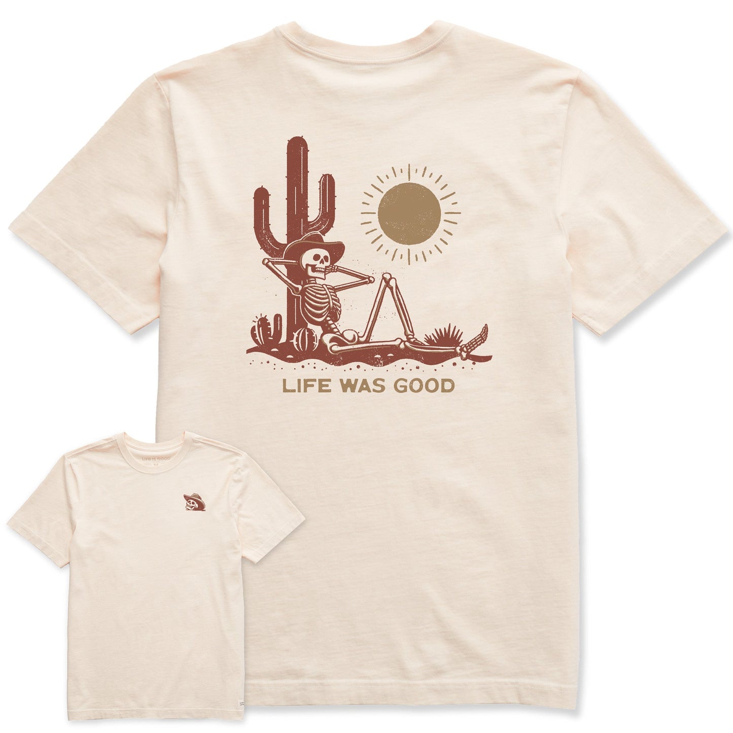 Men's Life was Good Cowboy Skull Short Sleeve Tee