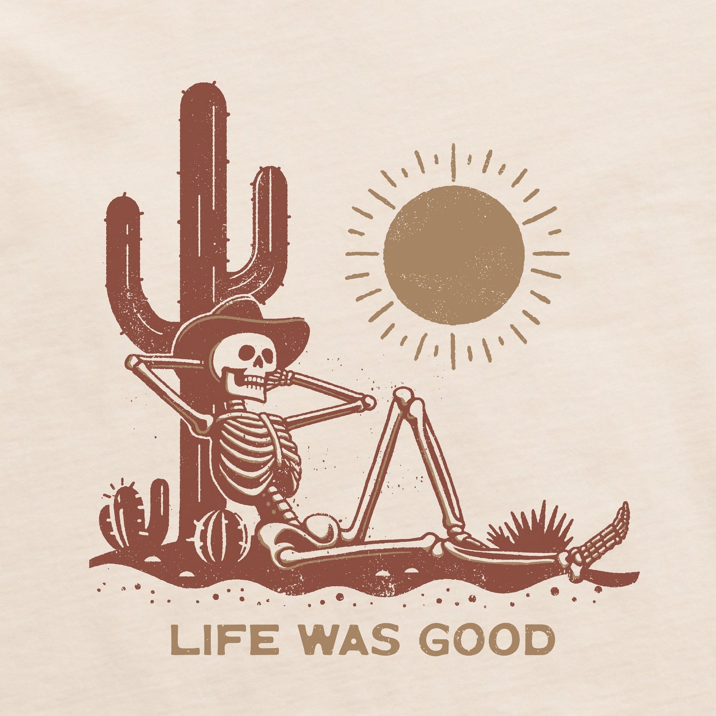 Men's Life was Good Cowboy Skull Short Sleeve Tee