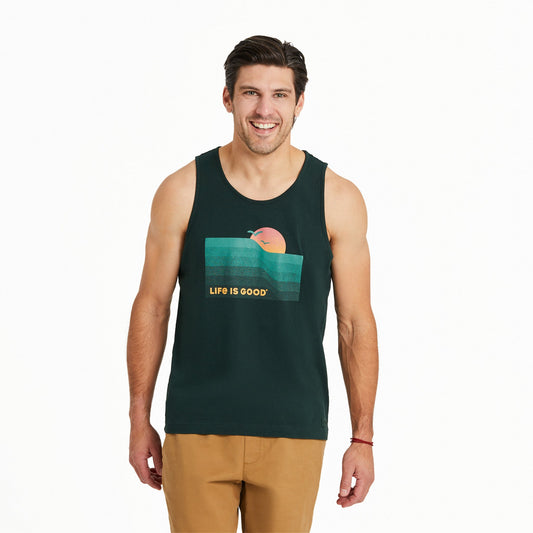 Men's Wavy Sunset Crusher-LITE Tank