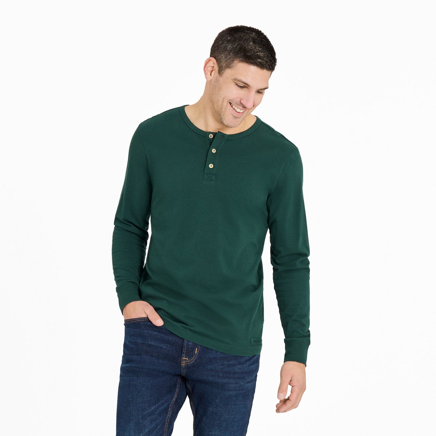 Men's Solid Long Sleeve Crusher-LITE Slim Fit Henley