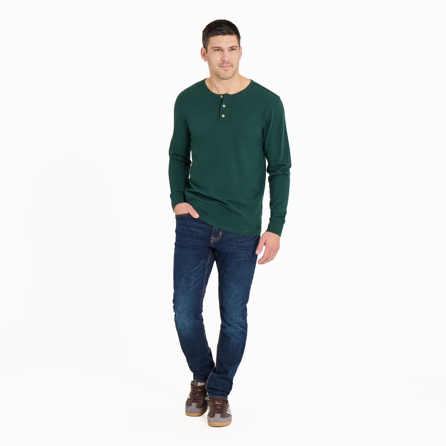 Men's Solid Long Sleeve Crusher-LITE Slim Fit Henley
