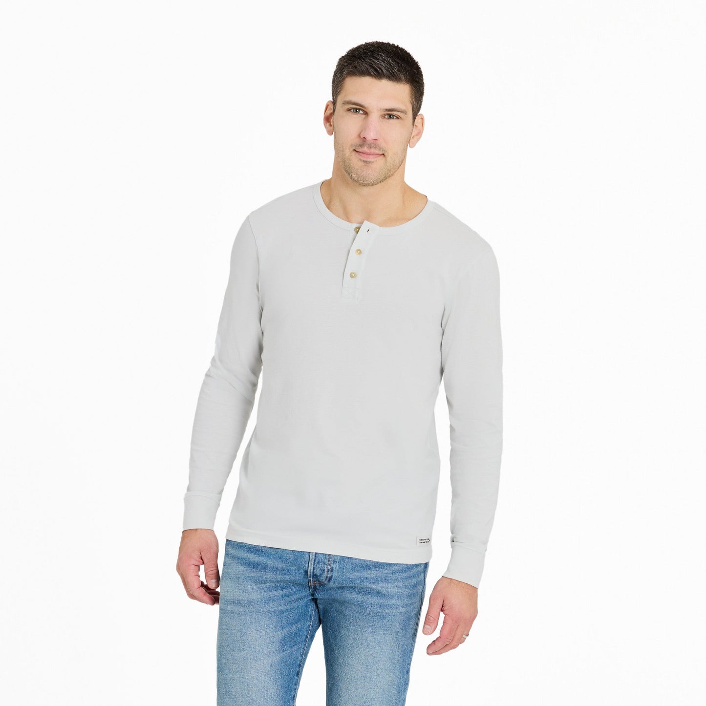 Men's Solid Long Sleeve Crusher-LITE Slim Fit Henley
